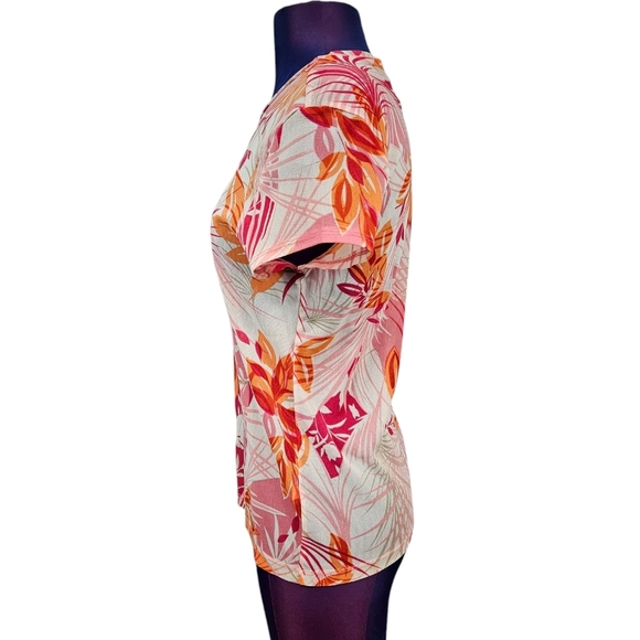 Vintage‎ Y2K The Limited Pink & Orange Tropical Sheer Mesh Tee-Shirt Size XL N85 - Picture 3 of 7